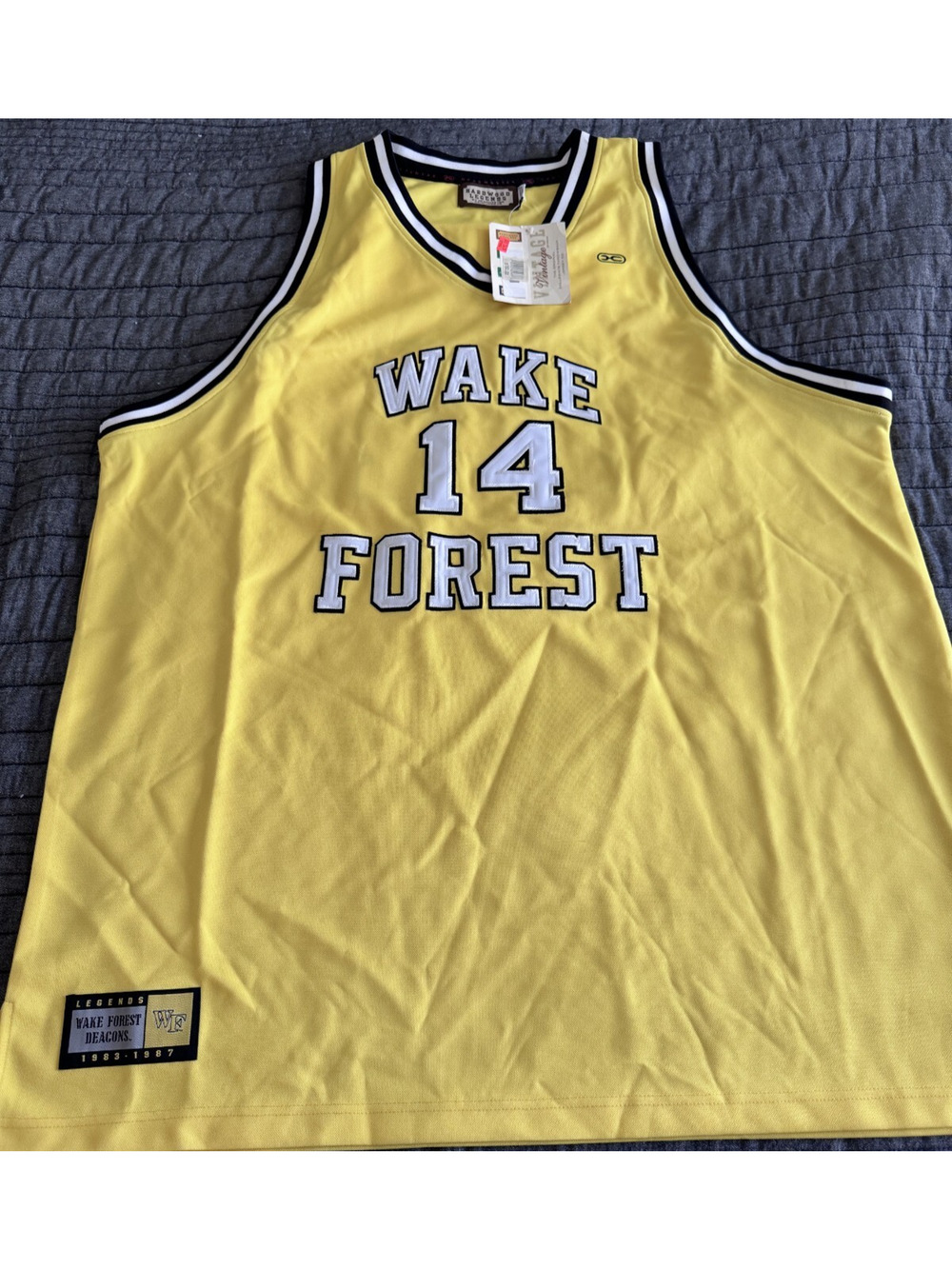 NWT Vintage Hardwood Legends MUGSY BOGUES NCAA Wake Forest #14 Jersey Stitched